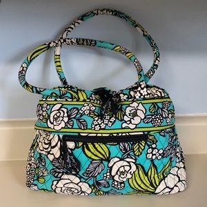 Vera Bradley Island Bloom Women's Green Floral Bowler Shoulder Bag